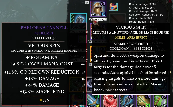 show skill information
